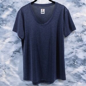 Fila Deep Blue Classic Athletic V-Neck Exercise Top Size M